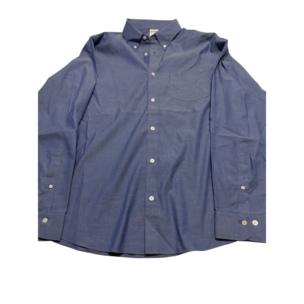 Brooks Brothers 1818 Mens XL Blue Wrinkle Free Button Down Shirt Long Sleeve